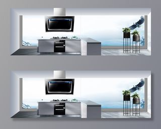 淘宝家居家电厨房油烟机灶海报banner高清