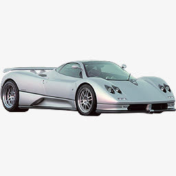 银白色超级跑车图标免抠