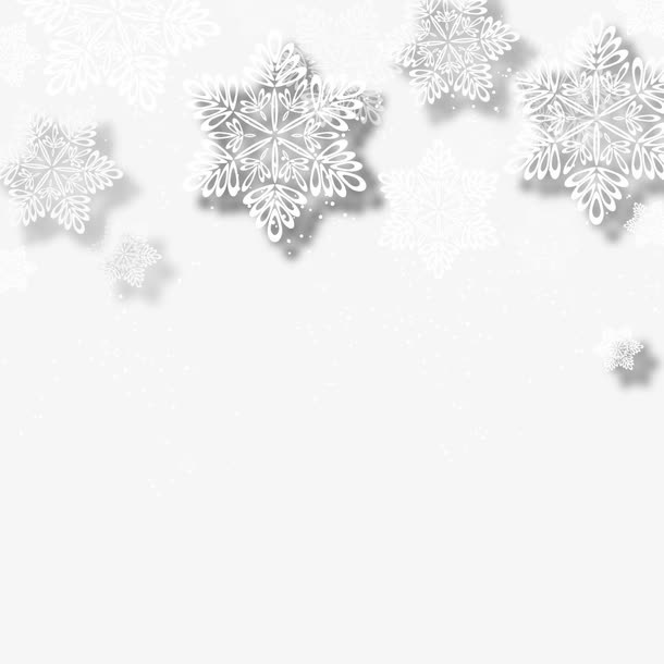白色精致的雪花免抠