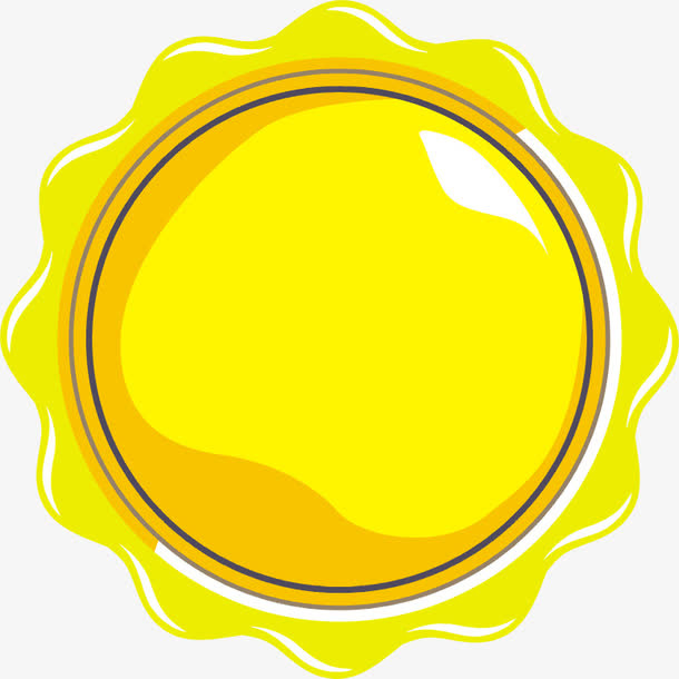 黄色卡通春天太阳免抠