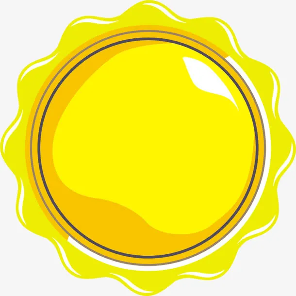 黄色卡通春天太阳免抠