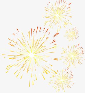 黄色缤纷绽放烟花美景免抠装饰其他装饰图案元素