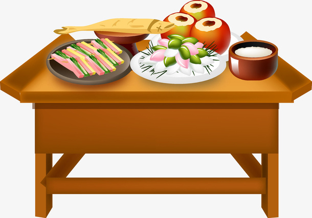 桌子上的供品免抠