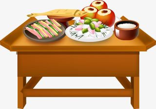 桌子上的供品免抠
