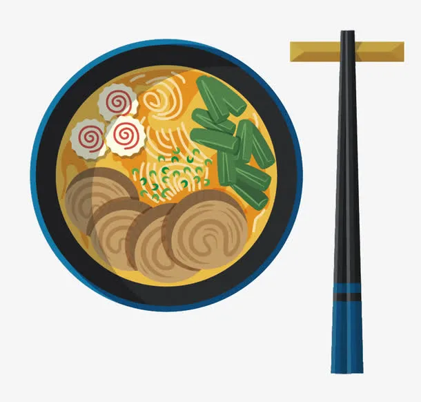 手绘日本料理拉面免抠