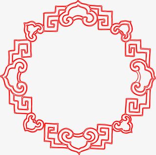 矢量中式圆形花纹边框PNG图片免抠