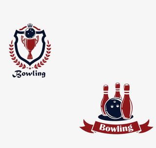 运动风看球赛之保龄球标徽免抠