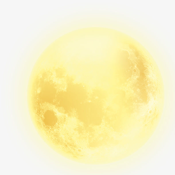 黄色梦幻月亮图标免抠
