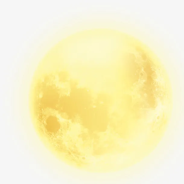 黄色梦幻月亮图标免抠