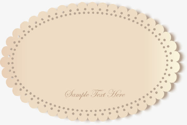 米色花边杯垫免抠