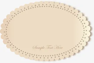 米色花边杯垫免抠