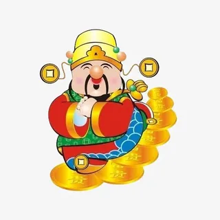卡通手绘财神爷免抠