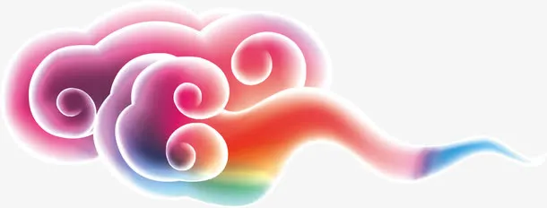 多色漂浮祥云免抠