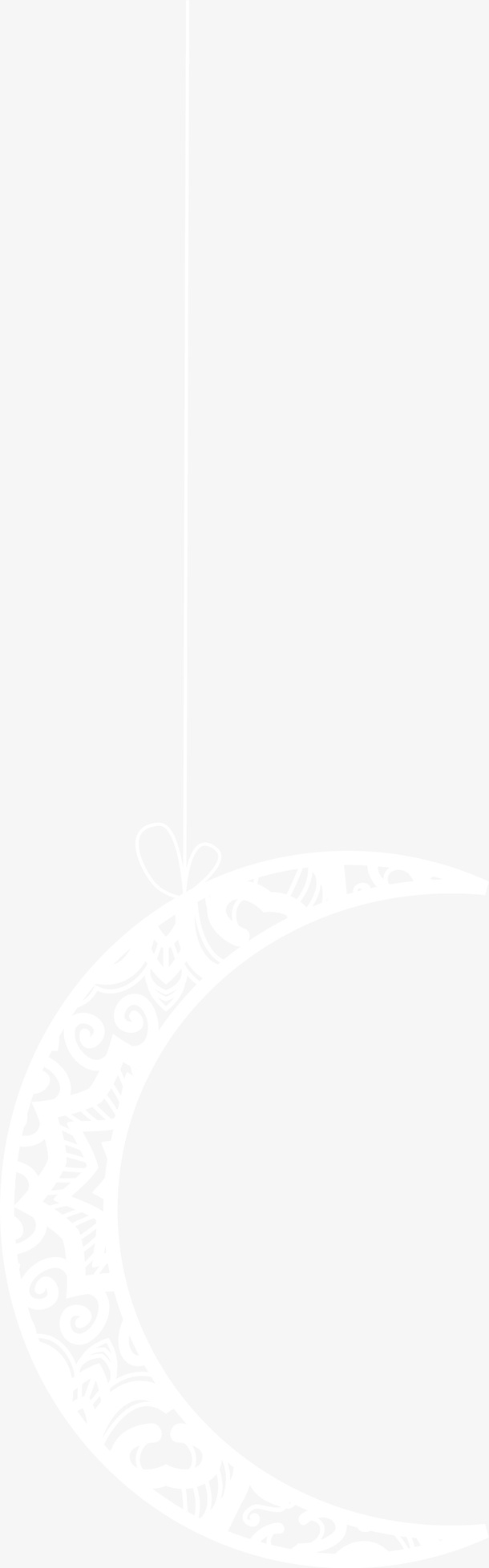白色月亮挂饰免抠