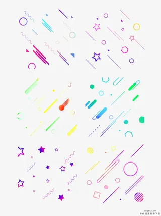 线条图形漂浮装饰元素免抠