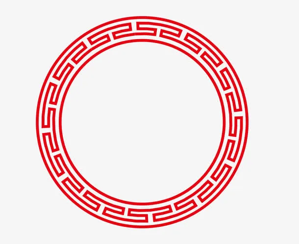 矢量中式圆形边框PNG图片免抠