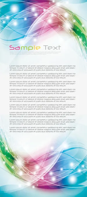 炫彩线条展架免抠