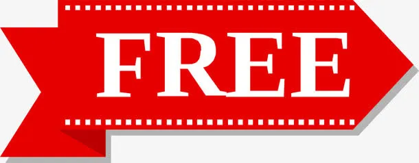红色free标签免抠