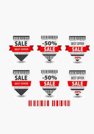 箭头sale促销标签免抠