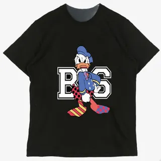 原宿唐老鸭短袖T恤免抠