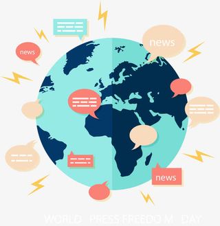 矢量手绘地球通讯免抠