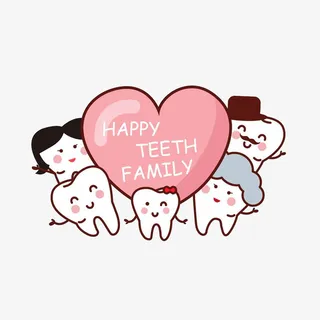 卡通开心的牙齿一家人素材免抠 卡通开心的牙齿一家人素材免抠