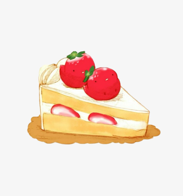 手绘卡通蛋糕插画免抠