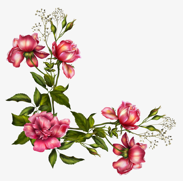 彩色春天花朵免抠