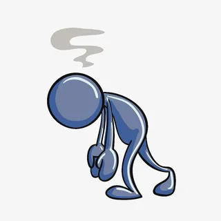 卡通3D小人沮丧悲伤表情低落情免抠