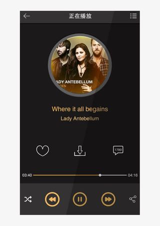 英语歌曲播放界面免抠