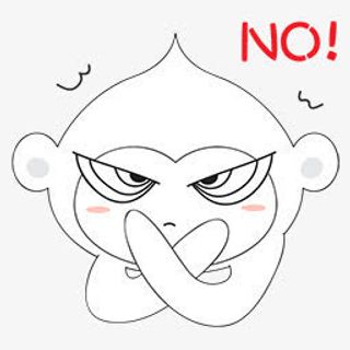 简笔画猴子生气的拒绝免抠