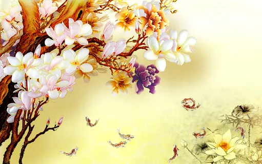 中国风美丽立体桃花背景素材高清