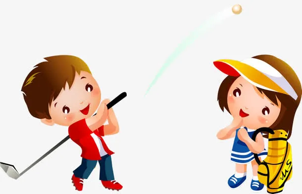 打高尔夫的小孩免抠