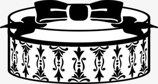 手绘黑色花纹礼盒免抠