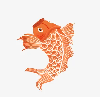 手绘锦鲤卡通活动装饰免抠