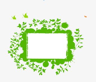 绿色墨迹边框免抠