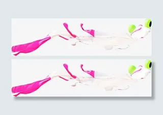 粉色春天踏青风筝装饰免抠