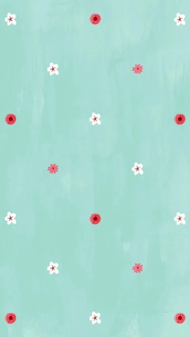 蓝色背景小清新花朵免抠