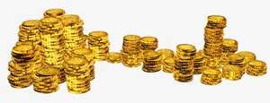 高清摄影黄色质感金币免抠