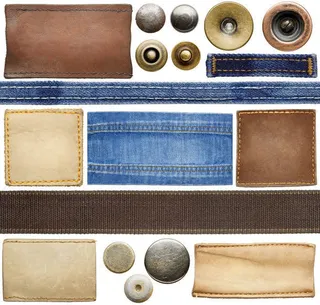 牛仔裤钮扣与皮革标签免抠