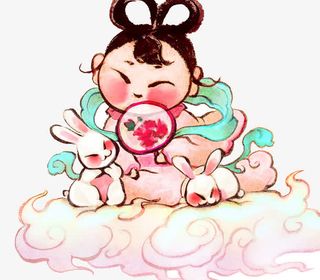 中秋佳节手绘插画免抠