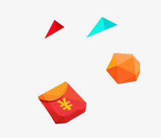 多边形立体红包素材免抠