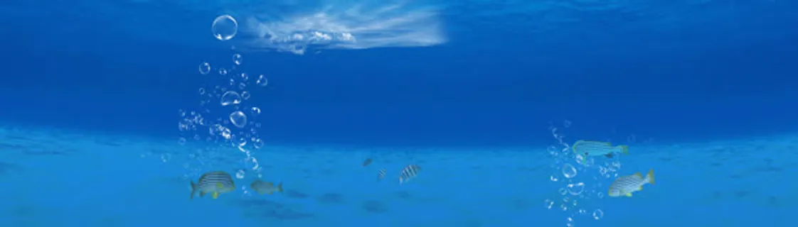 蓝色海洋海底清新背景banner