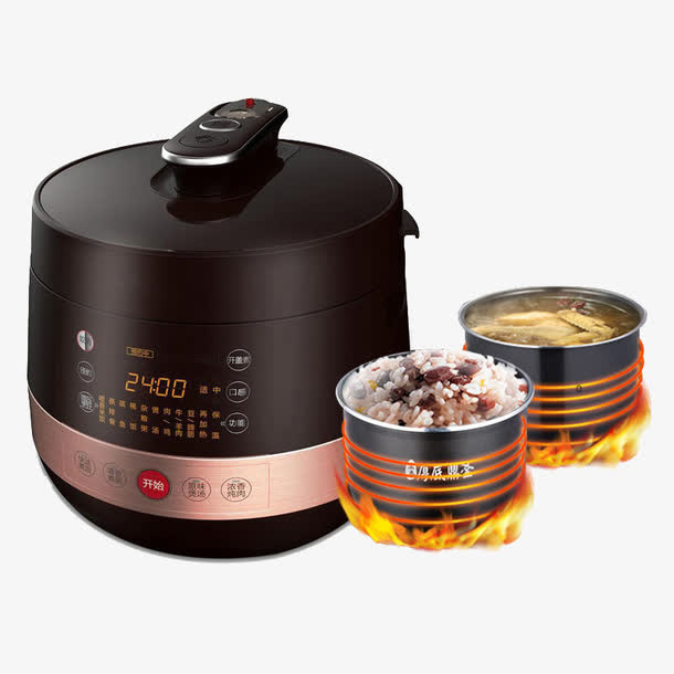 咖啡色双胆电压锅免抠