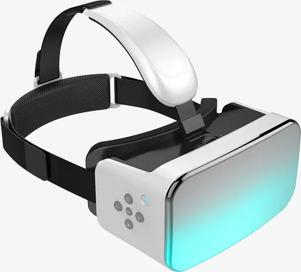 实物白色简约头戴式vr盒子免抠免抠