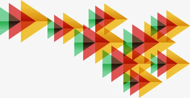 向右彩色三角免抠