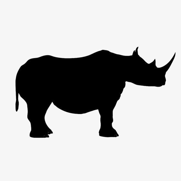 犀牛剪影免抠