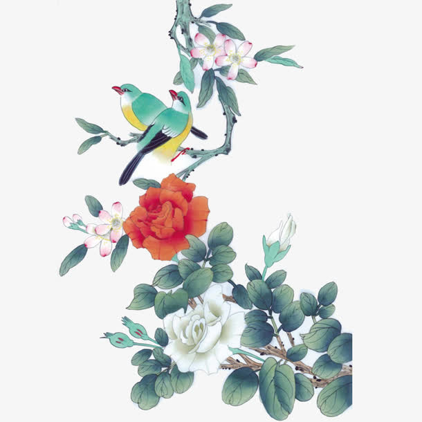 花鸟图免抠