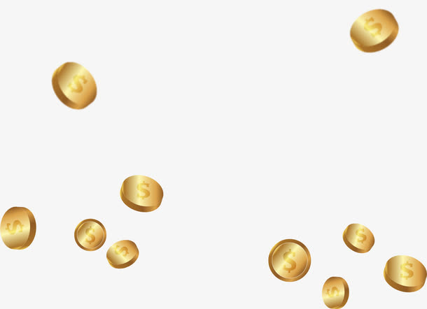 矢量手绘金币免抠