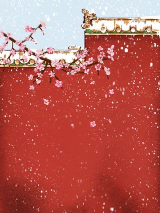 冬天大雪纷飞背景图高清